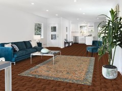 Rust & Light Blue Floral Area Rug Living Room Hand-knotted Vintage Carpet 5×9