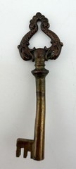Antique Fancy Ornate Barrel Metal Brass Skeleton Key 3”