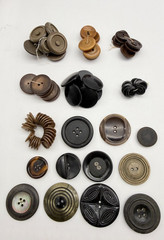 LOT Vintage Large Carved Celluloid Plastic Rubber Buttons 1-11/16″ Geometric