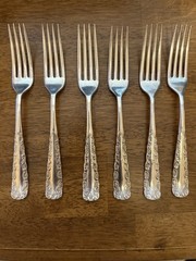 vintage 1835 r wallace sterling silverplate? dinner forks set of 6