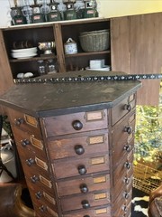 General Store Antique 37” Wooden American Bolt and Screw Cabinet 88 Drawers
