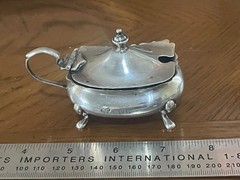 HARRODS LONDON STERLING SILVER MUSTARD POT Richard Woodman Burbidge
