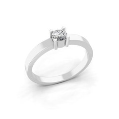 0.25 Ct Lab Grown Round Diamond 9K White Gold Solitaire Ring Birthday Gift