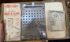 Vintage Ace Stainless Steel Slice A Slice Bread Slicer Original Box Recipe Book