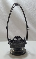 Antique Reed & Barton Silverplate Pickle Castor Frame Bird Floral Victorian