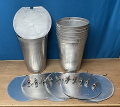 3 Aluminum Sap Buckets +3 Lids w/ Ruffled Edge +3 TAPS Spiles Spouts MAPLE SYRUP