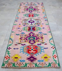 3×10 ft Runner Rug HandMade Colorful Turkish Rug Hallway Rug Kitchen Decor PINK