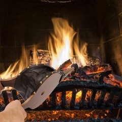 Fireplace Bellows, 17″X7.5″ Large Wood Air Blower, Cast Nozzle for Outdoor Campi