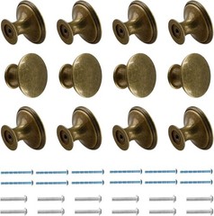 12 Pcs Cabinet Knobs Metal Drawer Knobs Round Dresser Handle 12 Pack Brass