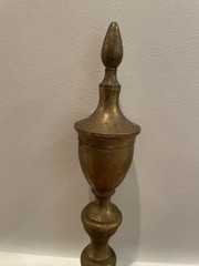 Pair Of Vintage Brass Andirons For Fireplace 17 Inches Tall