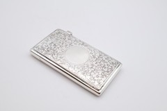 Fine Antique Victorian Sterling Silver Card Case Hallmarked Chester 1899