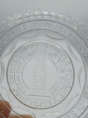 Old Antique Vtg 19th C 1800s Clear Glass Bunker Hill Monument Cup Plate